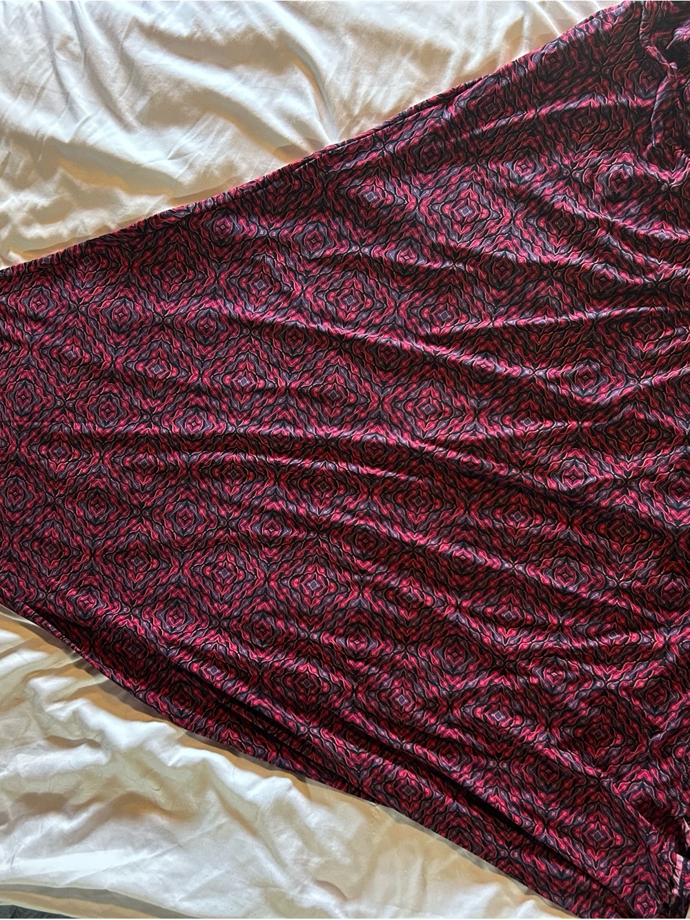 LuLaRoe Red and Black Geometric Maxi Skirt